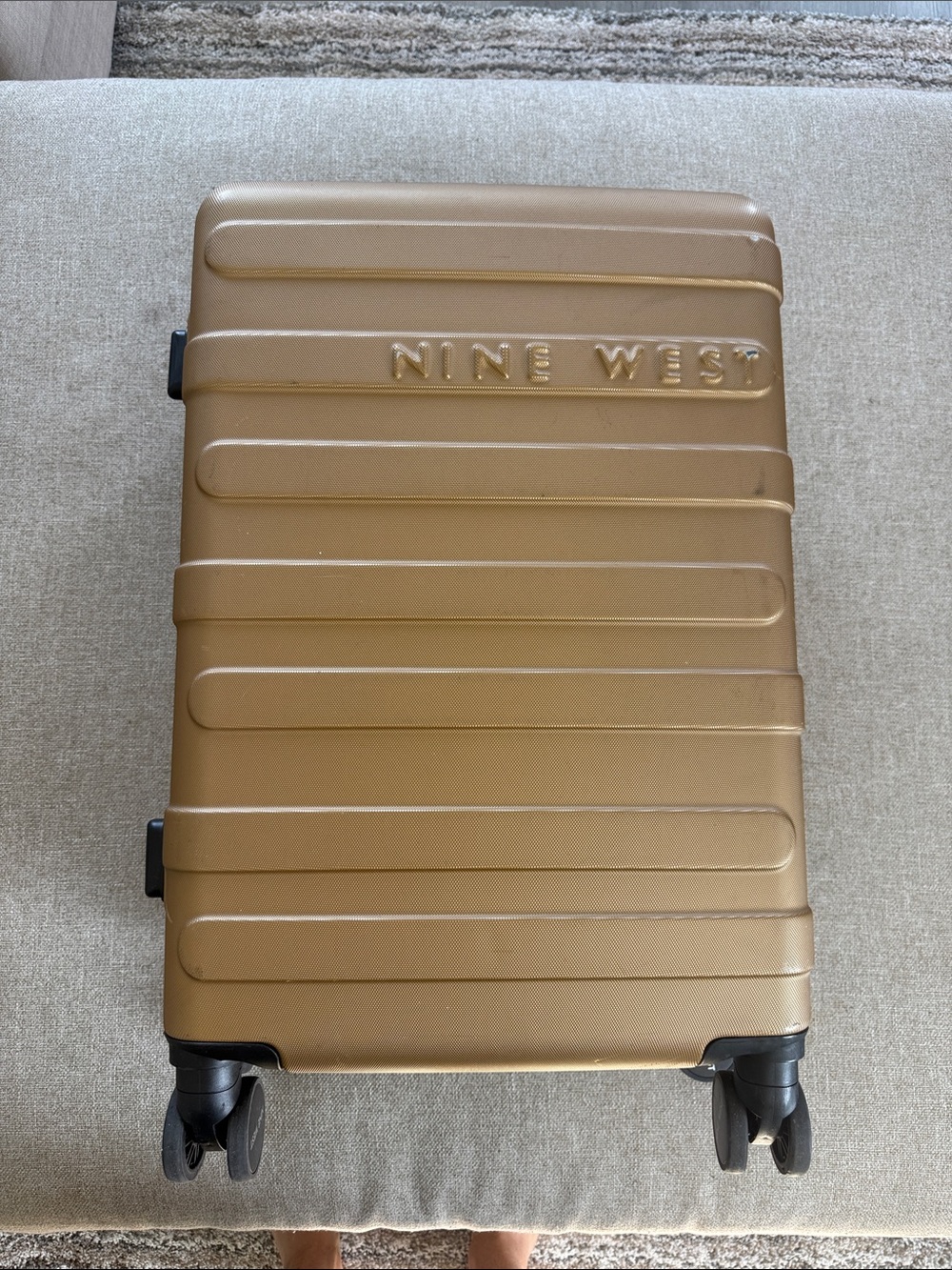 Nine West Metallic Gold Hard-Shell Carry-On Spinner